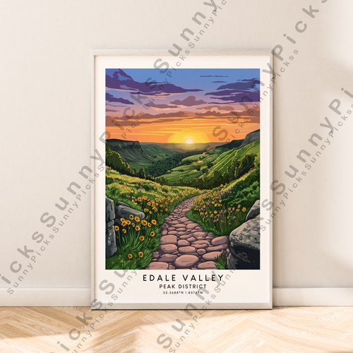 Poster edale valley peak - valley,
